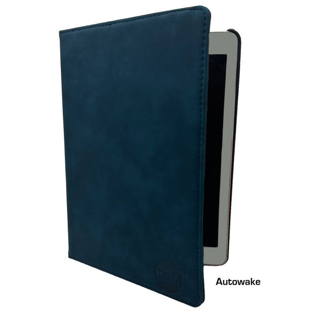 HEM Silky Dark Blue iPad hoes voor iPad 2017/2018 - iPad Air/Air 2 - 9.7 inch Draaibare Autowake Cover - Met Stylus Pen