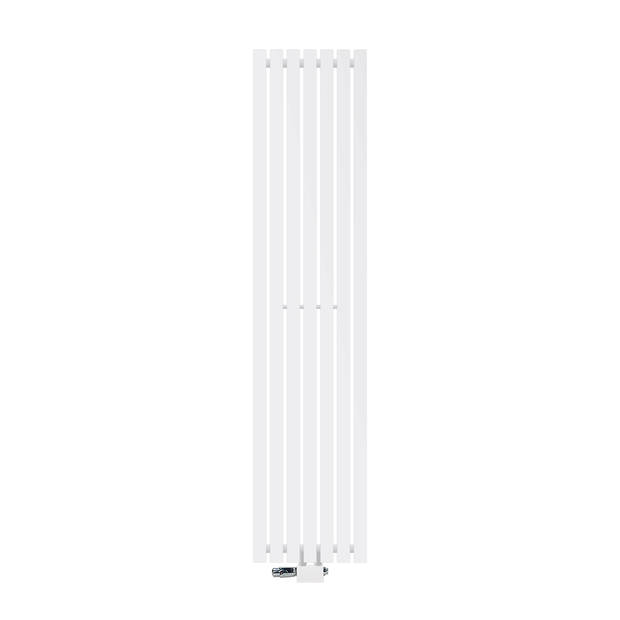 Badkamerradiator verticaal met middenaansluiting 370x1600 mm Wit met LuxeBath universele aansluitset