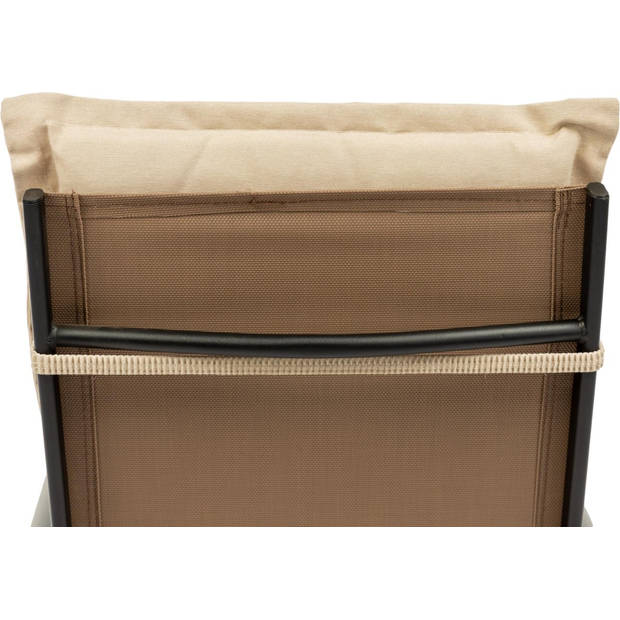 MaxxGarden Stoelkussen – Stoelkussen met Lint – Tuinkussen Hoge Rug – Tuinkussen – 120x50x6 cm - Beige