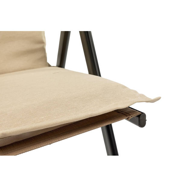 MaxxGarden Stoelkussen – Stoelkussen met Lint – Tuinkussen Hoge Rug – Tuinkussen – 120x50x6 cm - Beige