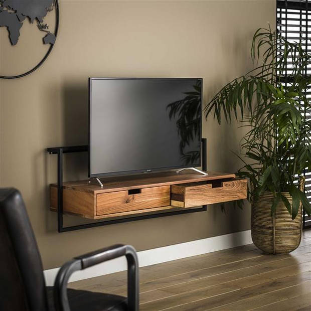 Hoyz - TV-meubel Air Solid - 120cm - Bruin en Zwart - Hout
