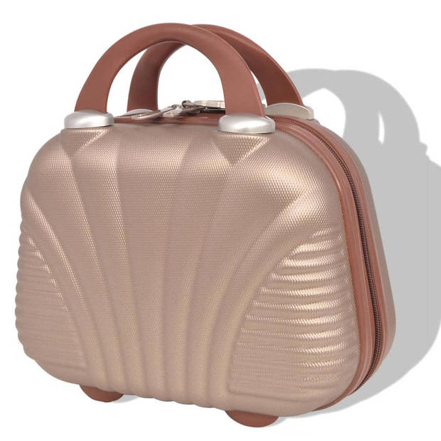 The Living Store Rolkofferset - ABS behuizing - Champagne - XL- 76x48x28cm - L- 66x41x24cm - M- 55x36x22cm