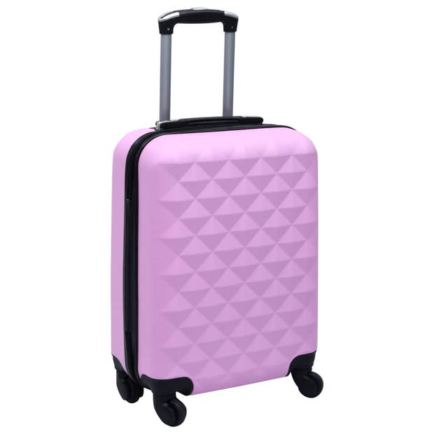 The Living Store Rolkofferset - 2-delige roze ABS trolleyset - 55x36x22cm (S) 76x48x28cm (L) met veiligheidsslot