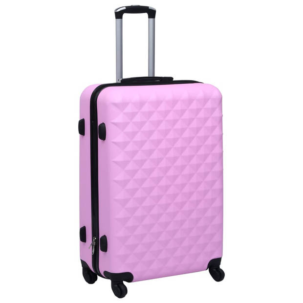 The Living Store Rolkofferset - 2-delige roze ABS trolleyset - 55x36x22cm (S) 76x48x28cm (L) met veiligheidsslot