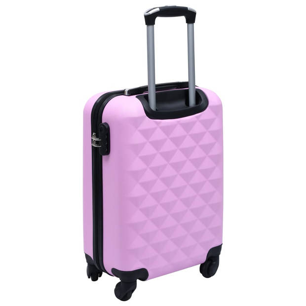 The Living Store Rolkofferset - 2-delige roze ABS trolleyset - 55x36x22cm (S) 76x48x28cm (L) met veiligheidsslot