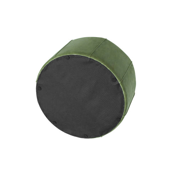 Oliva's - Poef - Rond - Grote poef - Zitzak - Hocker - Voetenbank - 60cm - Velvet groen