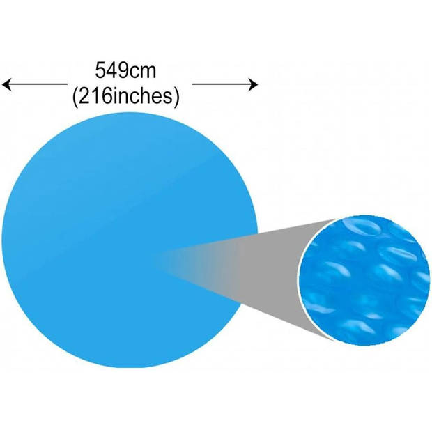 The Living Store Solar zwembadzeil - Ø 549 cm - blauw - PE folie met luchtkamers