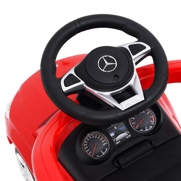 The Living Store Duw-loopauto Mercedes Benz - Speelgoedauto met stuurwiel en opbergruimte - Rood - 84 x 40 x 82 cm