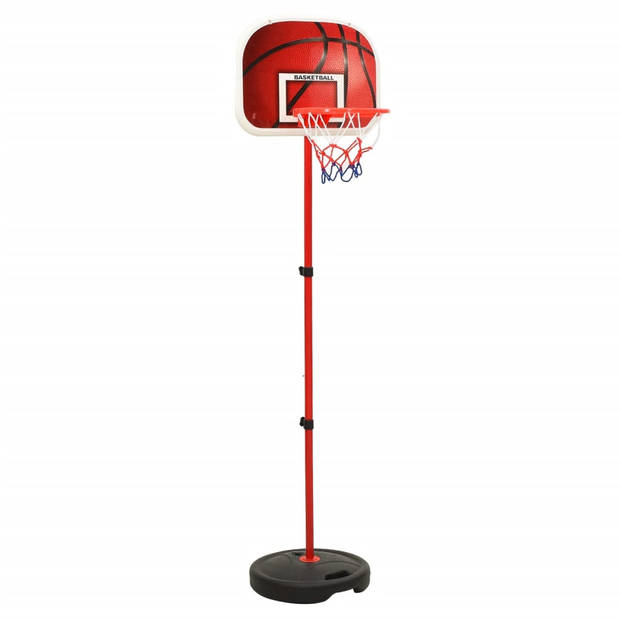 The Living Store Basketbalstandaard Kids - Rood Wit Blauw Zwart - 160 cm hoog