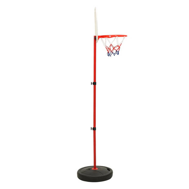 The Living Store Basketbalstandaard Kids - Rood Wit Blauw Zwart - 160 cm hoog