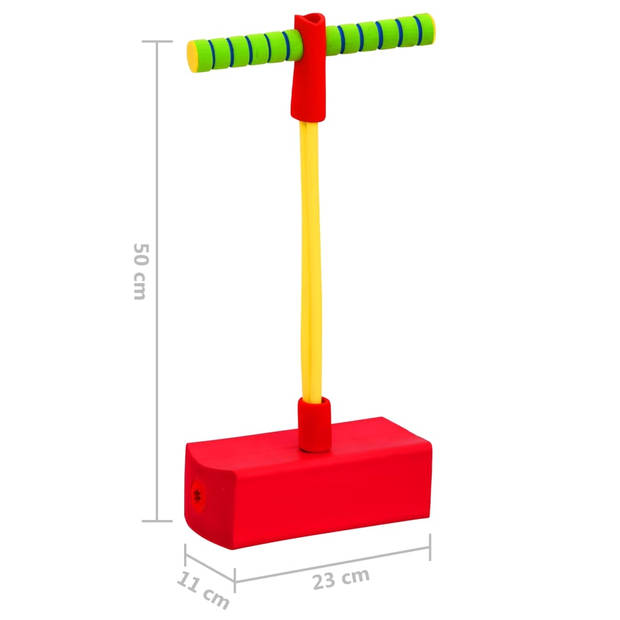 The Living Store Springstok - Kinderen - Groen/Rood/Geel - Kunststof - 23 x 11 x 50 cm - Max - 50 kg