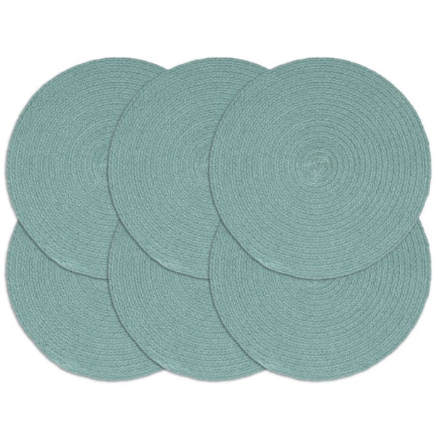 The Living Store Tafelplacemats - Ø38cm - Groen Katoen