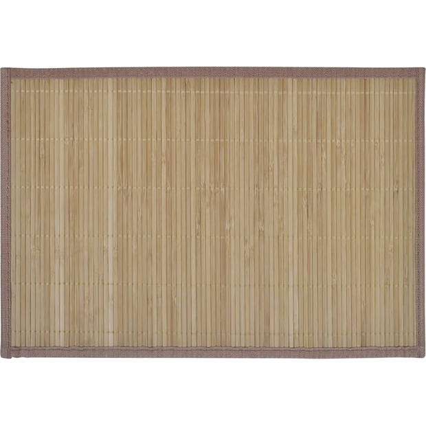 The Living Store Bamboe Placemats - Set van 6 - 30 x 45 cm - Bruin