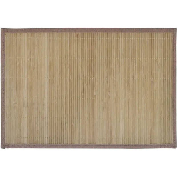 The Living Store Bamboe Placemats - Set van 6 - 30 x 45 cm - Bruin