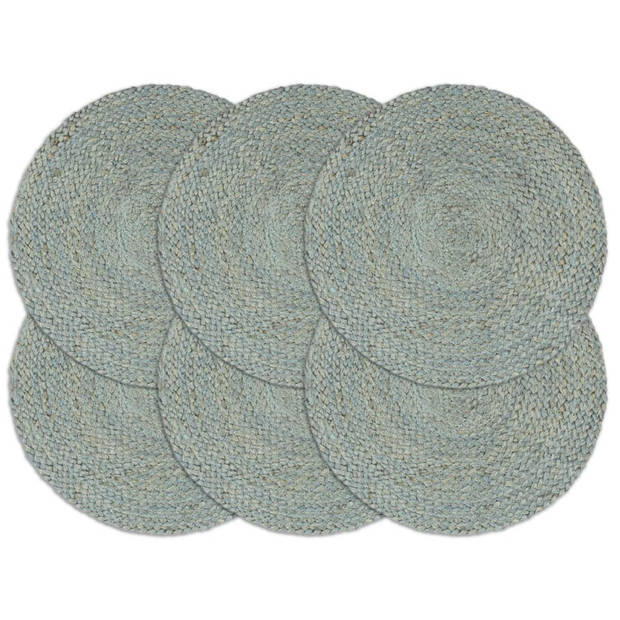 The Living Store Handgeweven Placemats - Jute - 38 cm - Olijfgroen