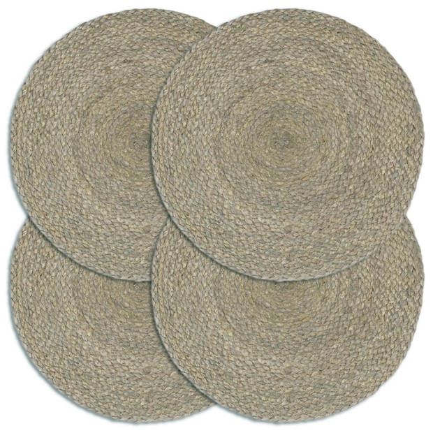 The Living Store Jute Placemats - 38 cm - Handgemaakt - Set van 4