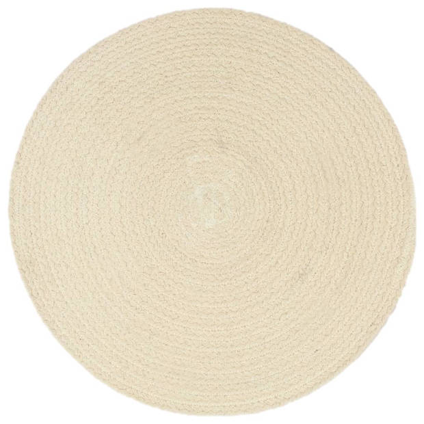 vidaXL Placemats 6 st rond 38 cm katoen natuurlijk