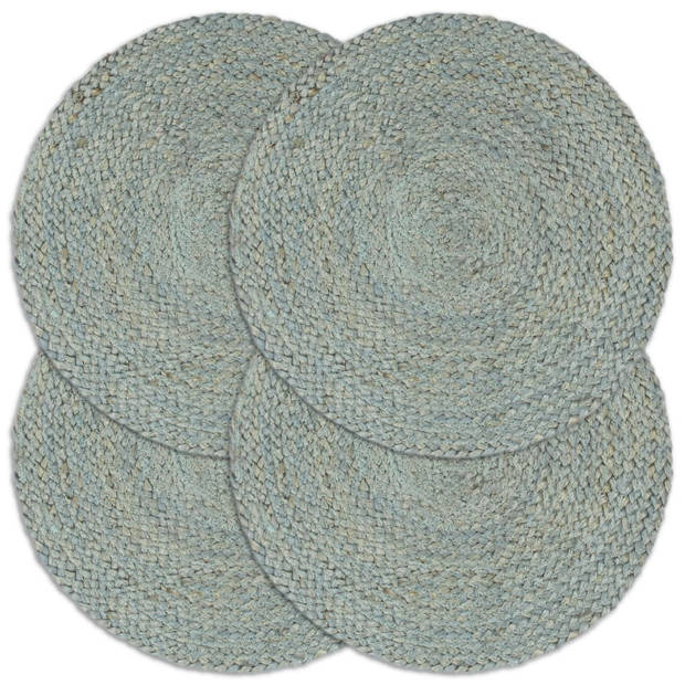 The Living Store Handgeweven Placemats - Jute - 38 cm - Olijfgroen