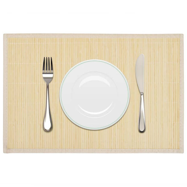 The Living Store Bamboe Placemats - 30 x 45 cm - Anti-slip - set van 6