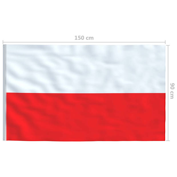 The Living Store Poolse vlag - Tuin en sport - 90 x 150 cm - Polyester