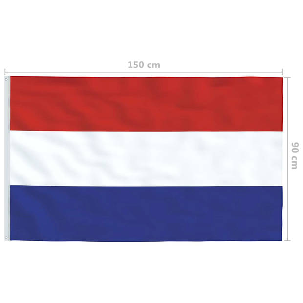 The Living Store Nederlandse Vlag - Polyester - 90 x 150 cm - Meerkleurig