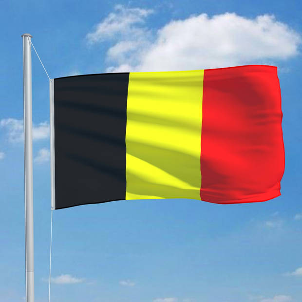 The Living Store Belgische Vlag - Polyester - 90 x 150 cm - Meerkleurig