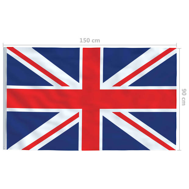 The Living Store Vlag Verenigd Koninkrijk - Polyester - 90 x 150 cm - Meerkleurig