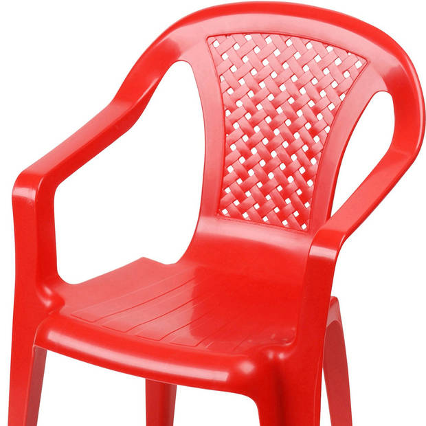 Sunnydays Kinderstoel - rood - kunststof - buiten/binnen - L37 x B35 x H52 cm - tuinstoelen - Kinderstoelen