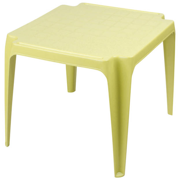 Sunnydays Kindertafel - groen - kunststof - buiten/binnen - L56 x B51 x H44 cm - Bijzettafels - Bijzettafels