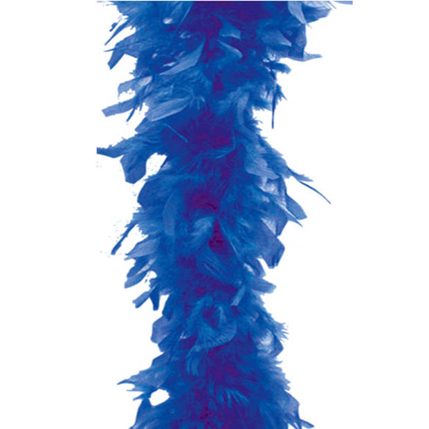 Carnaval verkleed veren Boa kleur blauw 180 cm - Verkleed boa