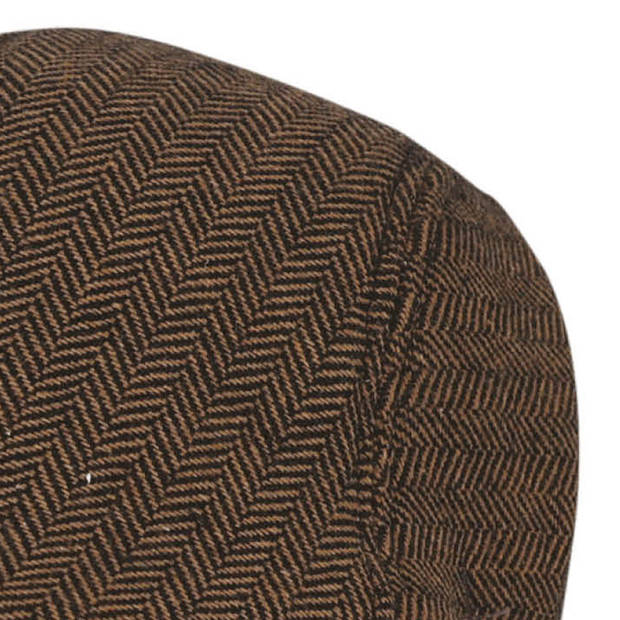 Guirca Engelse Roaring Twenties/jaren 20 herringbone pet voor heren - verkleed accessoires - bruin - Verkleedhoofddeksel