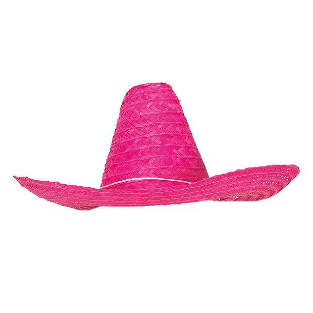 Guirca Mexicaanse Sombrero hoed voor heren - carnaval/verkleed accessoires - roze - Verkleedhoofddeksels