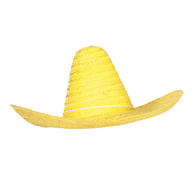 Guirca Mexicaanse Sombrero hoed voor heren - carnaval/verkleed accessoires - geel - Verkleedhoofddeksels
