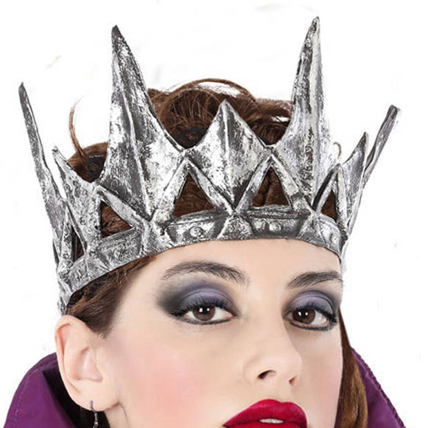 Halloween/horror verkleed kroon - dark queen/princess - kunststof - dames/meisjes - Verkleedhoofddeksels
