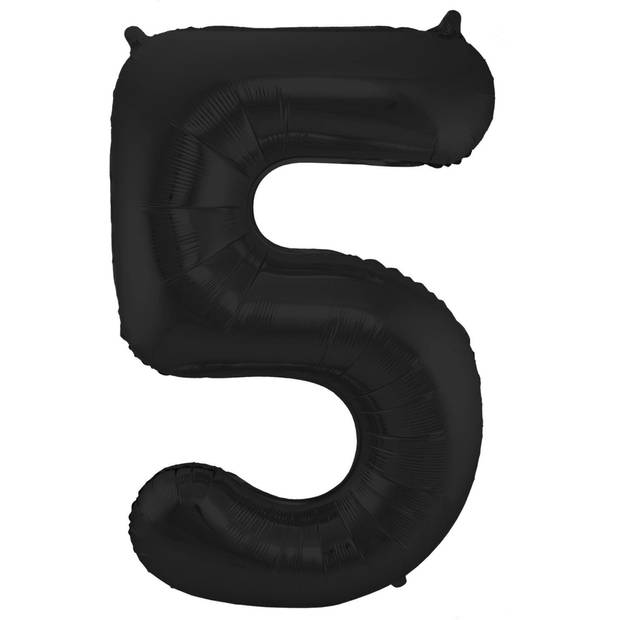 Leeftijd feestartikelen/versiering grote folie ballonnen 50 jaar zwart 86 cm + slingers - Ballonnen