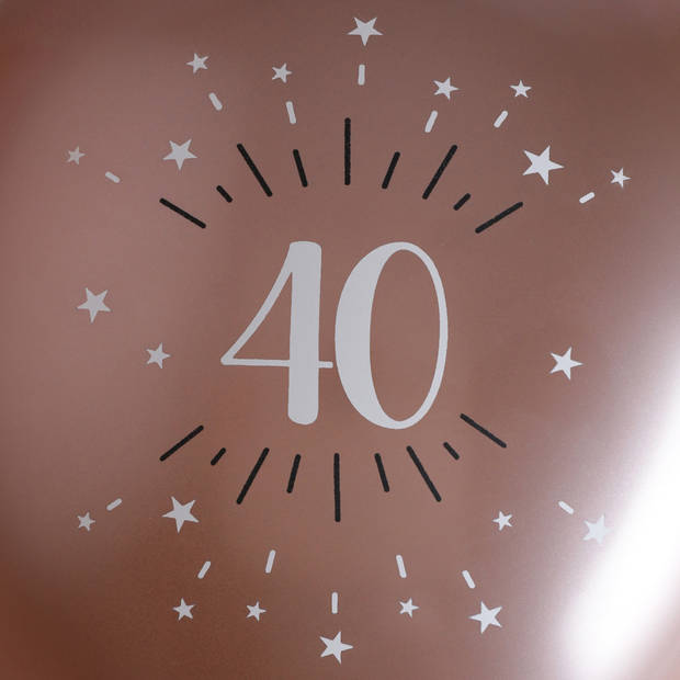 Santex verjaardag leeftijd ballonnen 40 jaar - 6x stuks - rosegoud - 30 cmA - Feestartikelen - Ballonnen