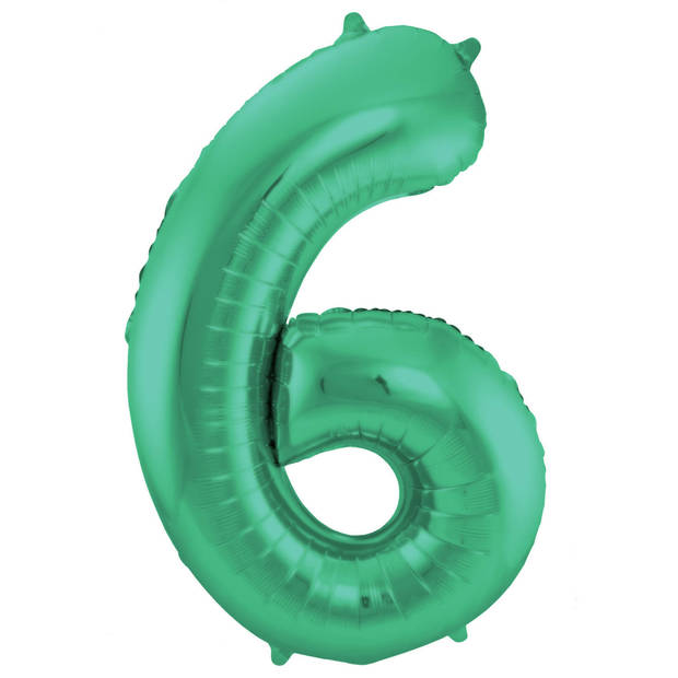 Leeftijd feestartikelen/versiering grote folie ballonnen 65 jaar glimmend groen 86 cm - Ballonnen
