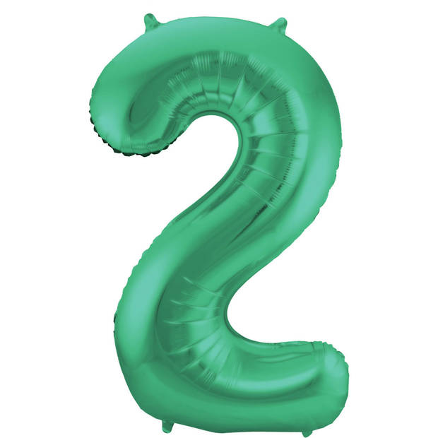 Leeftijd feestartikelen/versiering grote folie ballonnen 21 jaar glimmend groen 86 cm - Ballonnen