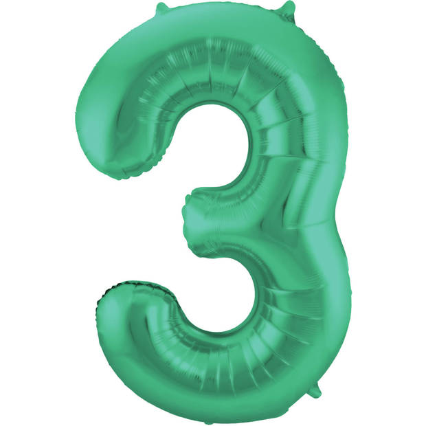 Leeftijd feestartikelen/versiering grote folie ballonnen 35 jaar glimmend groen 86 cm - Ballonnen