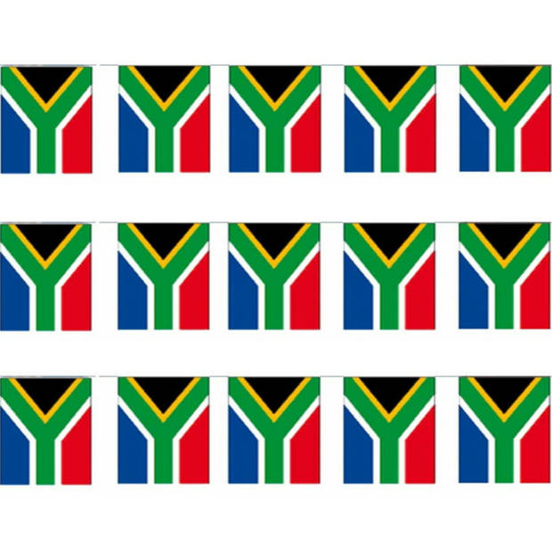 Papieren slingers Zuid-Afrikaanse vlag 3x 4 meter - Vlaggenlijnen