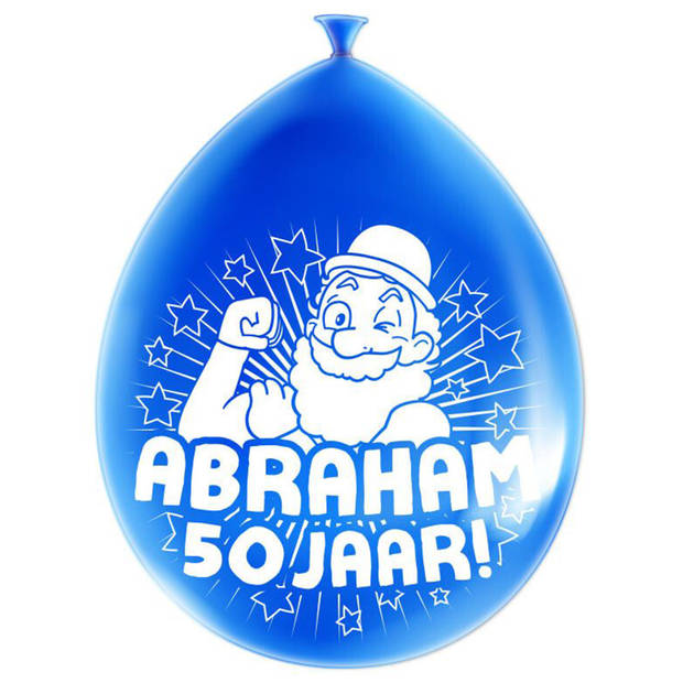 24x stuks Abraham/50 jaar feest ballonnen - diverse kleuren - latex - ca 30 cm - Ballonnen