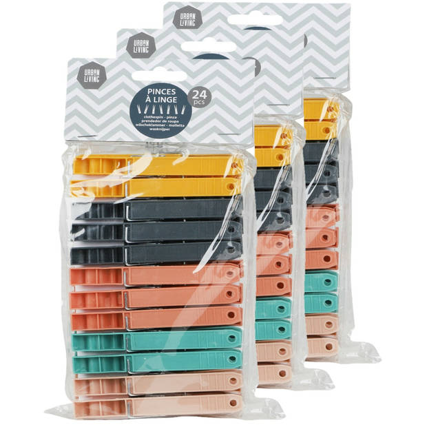 Urban Living Jumbo Size wasknijpers - 72x - kunststof - 9.5 cm - Knijpers