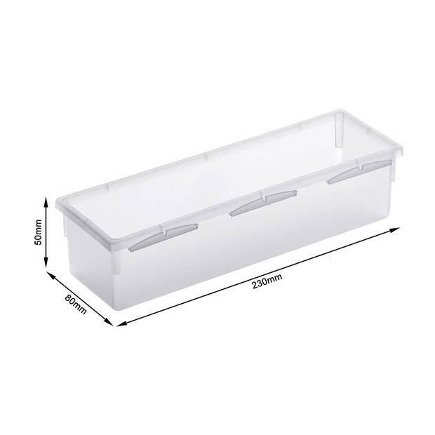 Rotho Basic organizer voor lade inrichting - 23 x 8 cm - transparant