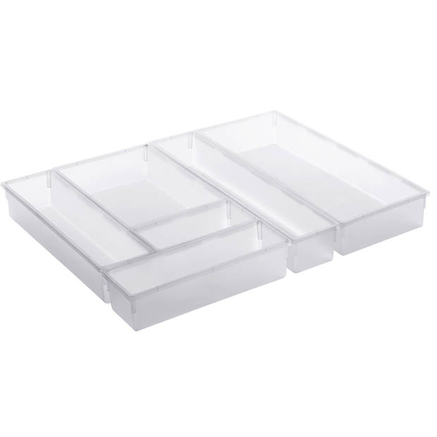 Rotho Basic organizer voor lade inrichting - 23 x 15 cm - transparant