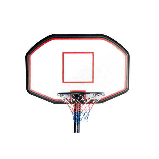 Basketbalring op Standaard - in Hoogte Verstelbaar: 2 tot 3,05 Meter - Verrijdbaar - Staal