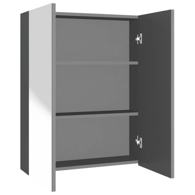 vidaXL Badkamerkast met spiegel 60x15x75 cm MDF antracietkleurig