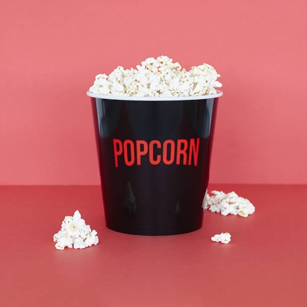 Popcorn Bowl - PopCorn Streaming - Zwart - Voor de Ultieme Kijkervaring - Filmavond Accessoire - Zwart