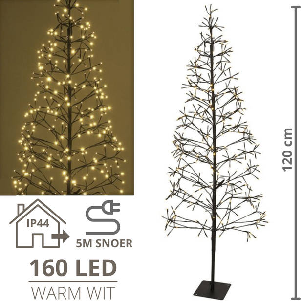 Lichtboom - Lichttakken - Led boom - Kerstverlichting - Lichttak - Kerstversiering - Kerst - 120 cm - 160 LED's - War...