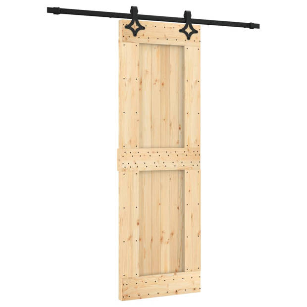 vidaXL Schuifdeur met beslag 70x210 cm massief grenenhout