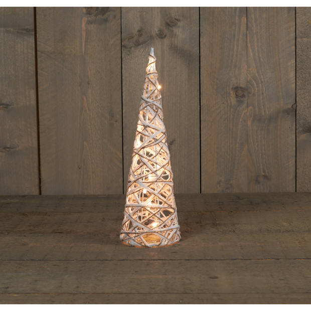Kerstverlichting figuren Led kegel kerstboom glitter lamp 40 cm met 10 lampjes - kerstverlichting figuur